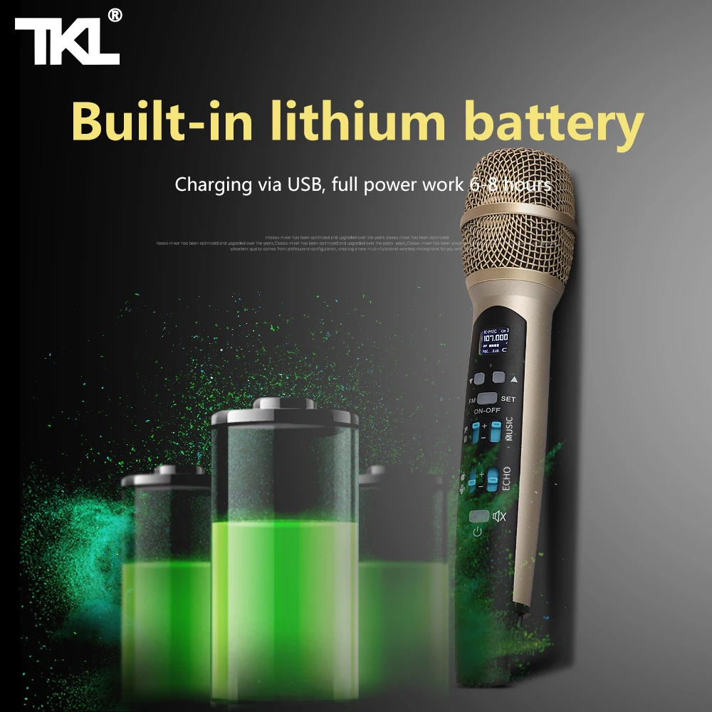 TKL MIC100 Wireless car Karaoke microphone FM