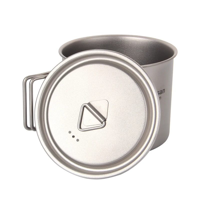 Tiartisan de titanio puro 550 ml Camping al aire libre de la olla de agua taza de té tazas de café mochila utensilios de cocina Ta8310