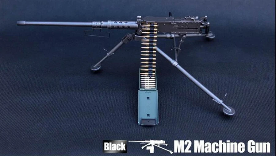 

1/6 Weapon Accessory Black US Army M2 Machine Soldier Gun Model For 12'' Action Figure Doll Toys Assemble model boy gift