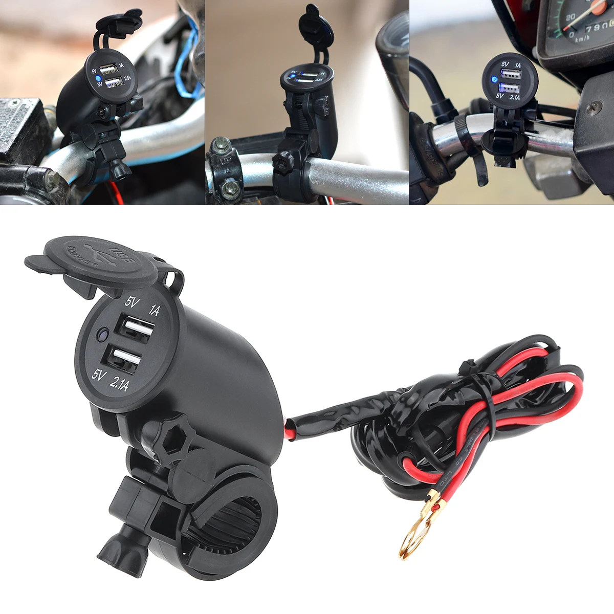 Motorrad Auto Ladegerät Schwarz 12V Dual USB Wasserhahn Auto Telefon Ladegerät handy Charing adapter für Motorrad Motorrad Motorrad Auto Ladegerät Schwarz 12V Dual USB Wasserhahn Auto Telefon Ladegerät handy Charing adapter für Motorrad Motorrad