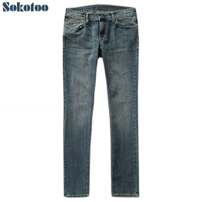 2018 Spring Summer Fashion Neutral Loose Women Jeans Dark