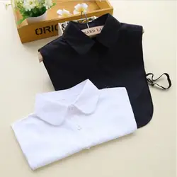 Поддельные рубашка однотонная белый и черный 2 шт. съёмный воротник для блузки воротник для женщин мужчин одежда интимные аксессуары ЕВА