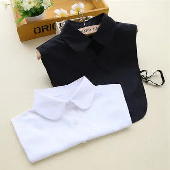 

Fake Shirt Solid Shirt White & Black 2 pcs Blouse Detachable Collars Collar for Women Men Clothes Accessories Yeva