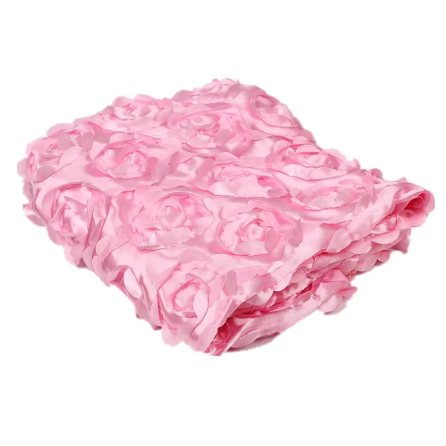 Rose Flower Baby Photography Blankets Backdrops Infant 3d Flower Swaddle Wrap Photo Props Accessories pink