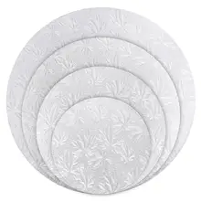 Cake Boards Hemoton 4PCS Delicate Embossed Practical Cake Tray Cake Circles Serving Base For Transforming Decorating