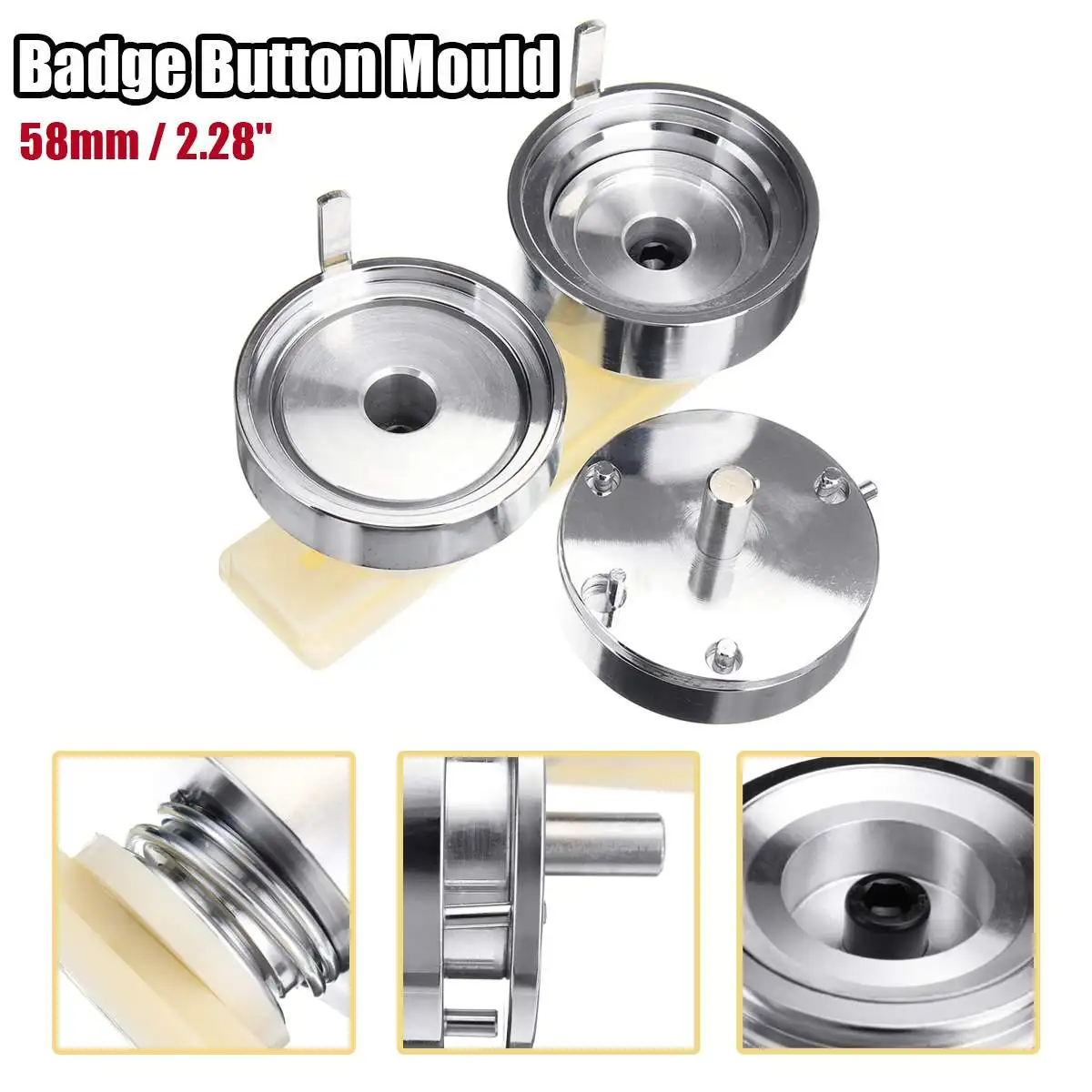 

58mm Badge and Button Maker Punch Press Machine Round Die Mould White Baseplate