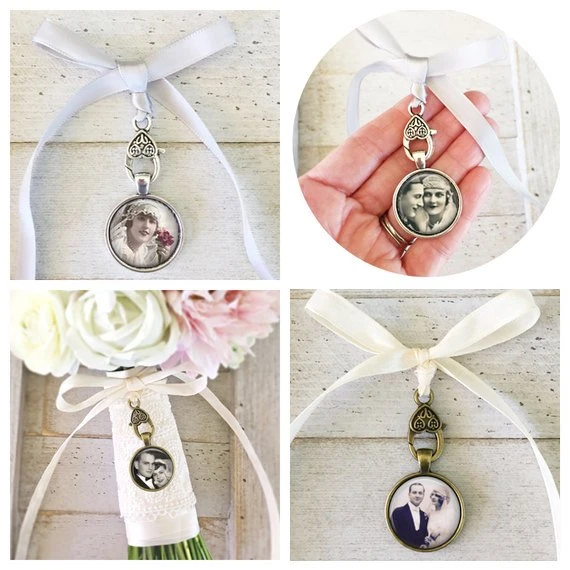 personalize Wedding bridal Photo Bouquet pendant charms, custom bride photo  bouquet Memorial charms keepsake Gifts for friend - AliExpress