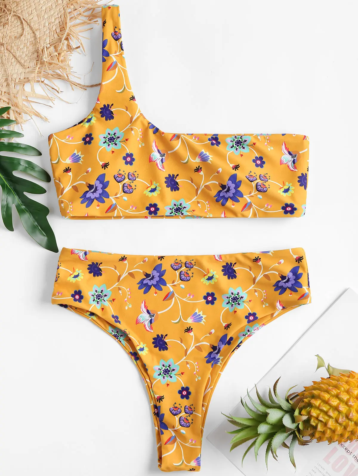 ZAFUL комплект бикини с цветочным принтом женские летние сексуальные купальники из
