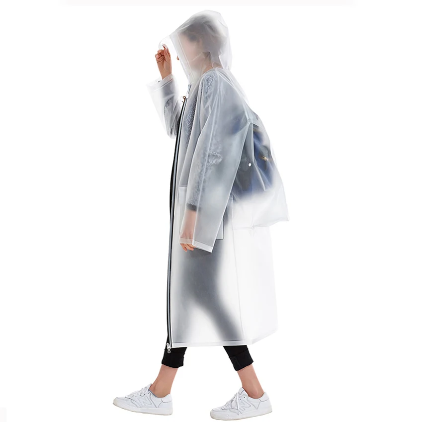 Najtaniej Nowa moda hurtownia dorosłych dobrej jakości długi EVA gruby płaszcz przeciwdeszczowy turystyka wycieczka z kapturem plecak płaszcz przeciwdeszczowy z zamkiem błyskawicznym torebka