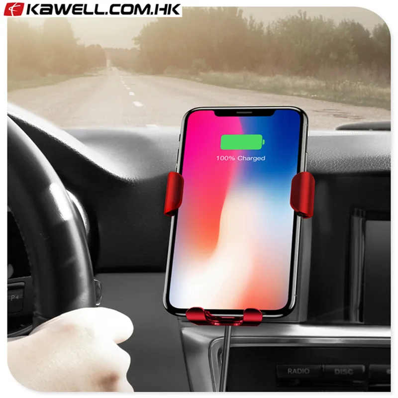 

100pcs a lot Car Mount Qi Wireless Charger For cellphone Quick Charge Fast Wireless Charging Pad Car Holder Stand