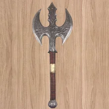 Halloween Christmas Children Stage Perform Cos Security Prop Two-sided Axe Mountain Opening Axe Pu Fire Control Axe