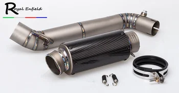 

CBR1000 RR Motorcycle 61mm Titanium alloy Exhaust middle pipe for HONDA CBR1000RR 2008-2016 Slip-On with carbon fiber muffler