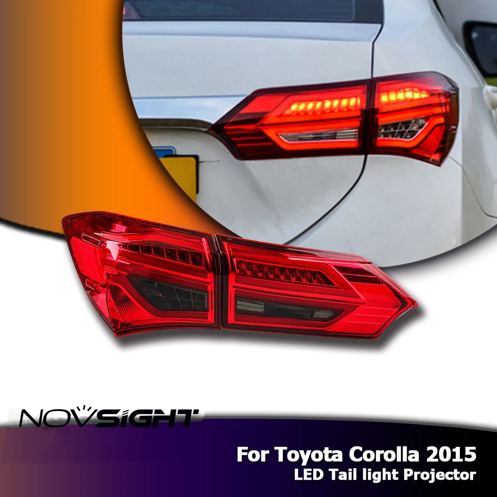 

NOVSIGHT 2PCS Auto Car LED Headlights Assembly Projector DRL Fog Light Turn Signal For Toyota Corolla 2015