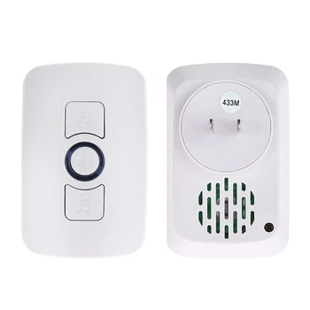 

LED Wireless Doorbell Plug-in Cordless Home Door Chime With 32 Optional Chimes