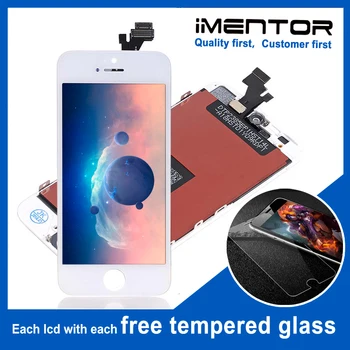 

10pcs/lot TIANMA LCD for iphone 5 lcd screen display replacement repair complete assembly free tempered glass 10pcs