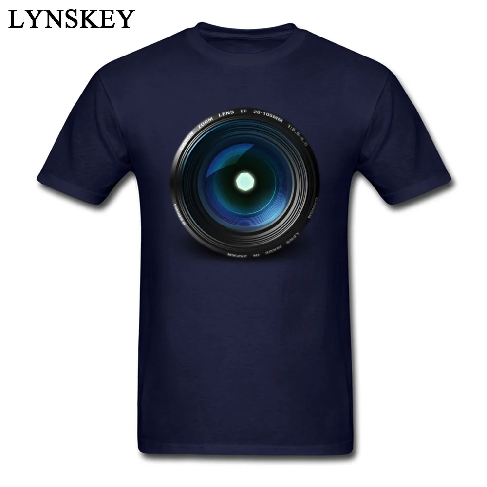 T-shirts Summer Short Sleeve Special Round Neck Cotton Tops Shirts Design Fall Camera Lens Clothing Shirt for Men Top Quality Camera Lens navy