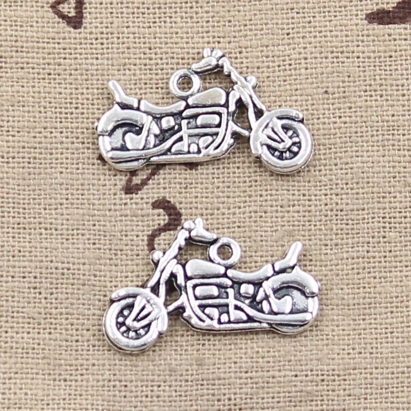 

15pcs Charms motorcycle scooter autocycle 14x25mm Antique Silver Plated Pendants Making DIY Handmade Tibetan Silver Jewelry