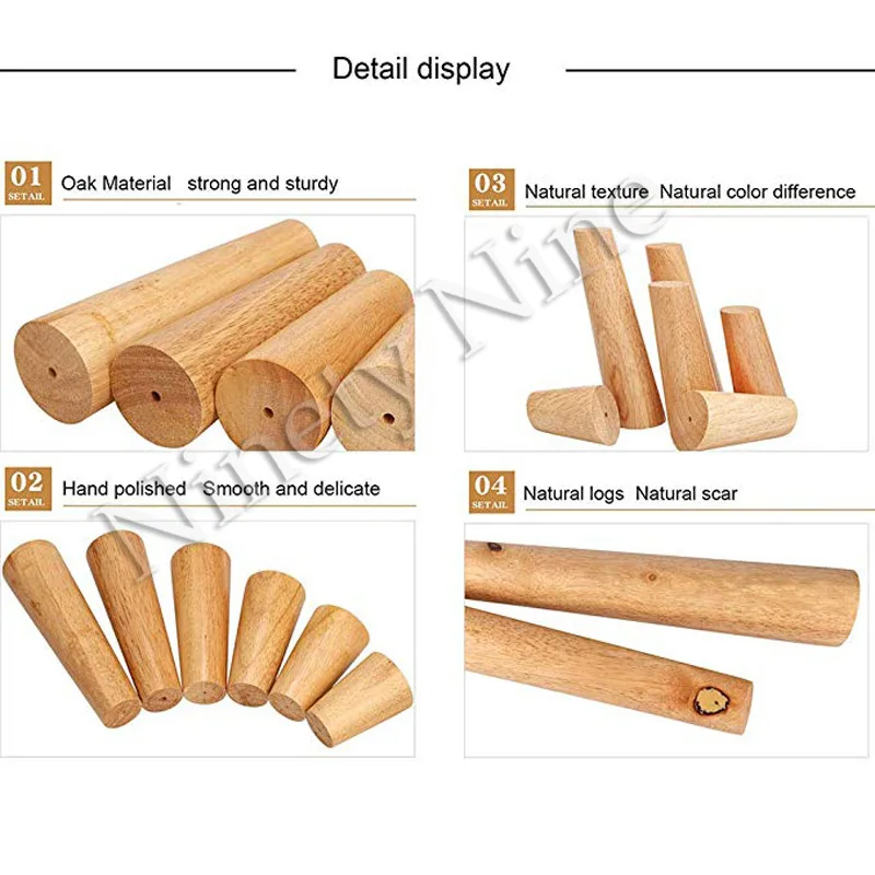 Дубовые твердые деревянные ножки для дивана ноги Наклонный журнальный столик мебель уровень ноги w/металлические пластины ножки шкафа мульти-размер упаковка из 4