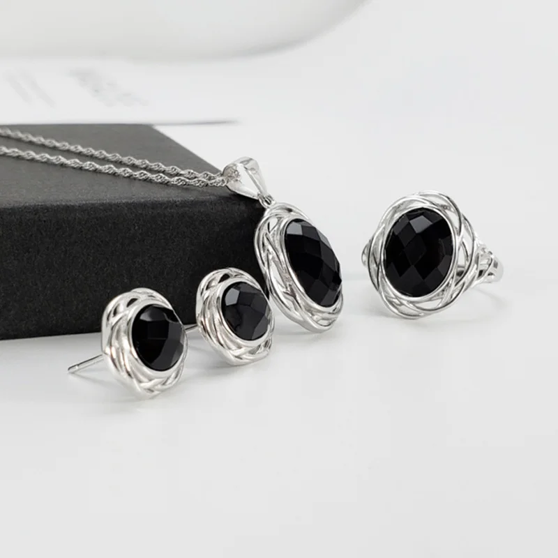 Подлинная твердых s925 Серебряные комплекты ювелирных изделий проволокой для Для женщин с естественный бирюзовый камень аксессуары