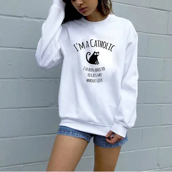 

EnjoytheSpirit Women Loose Fit Sweatshirt GIRL GANG Letter Femme Casual Winter Fashion Loose Fit Tops Casual Unisex Style