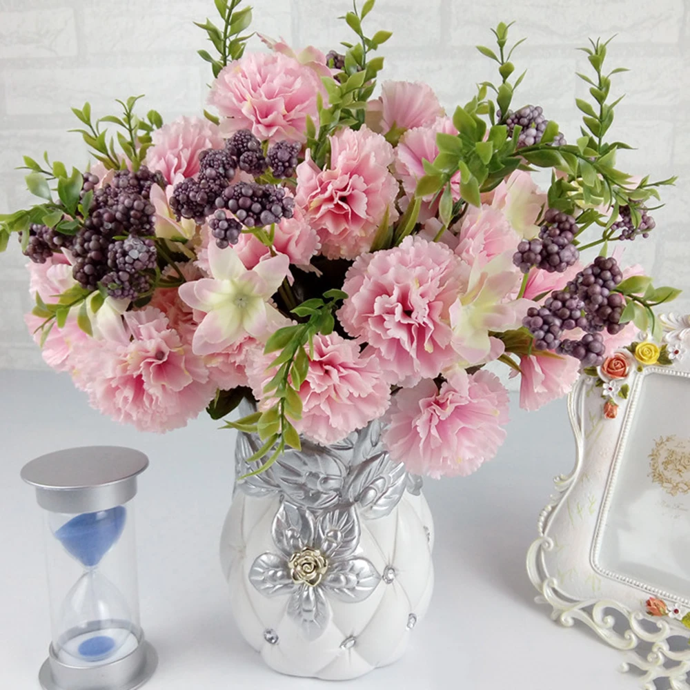 

2019 New Arrival 6 Head Cheap Fake Flowers Rose Pink Silk Peony for Home Wedding Decoration Artificial Flowers Bouquet