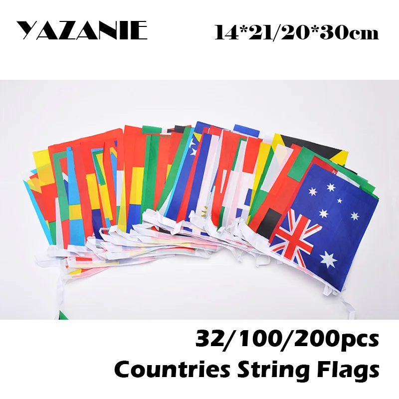 YAZANIE 14*21 см/20*28 см 32 100 200 гирлянда &quotстраны&quot флаг для европейской чашки бар баннеры вечеринки маленький