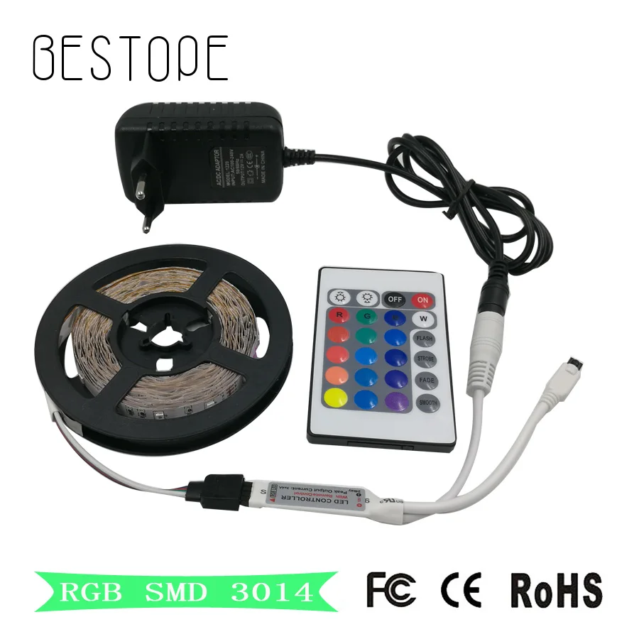 SMD DC 12V 5M RGB LED light strip 3014 LED Strip Non waterproof Ribbon tape RGB