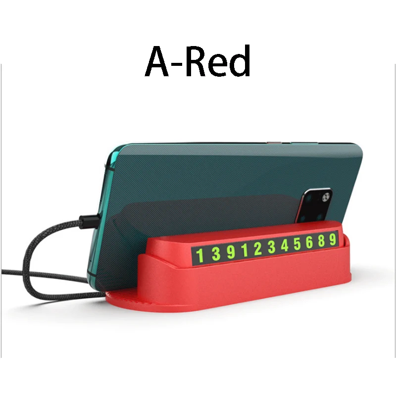 red Светящаяся Автомобильная карточка с телефоном для временной парковки держатель для Toyota Corolla Avensis RAV4 Yaris Auris Hilux Prius verso MG 3 ZR Buick - Название цвета: red