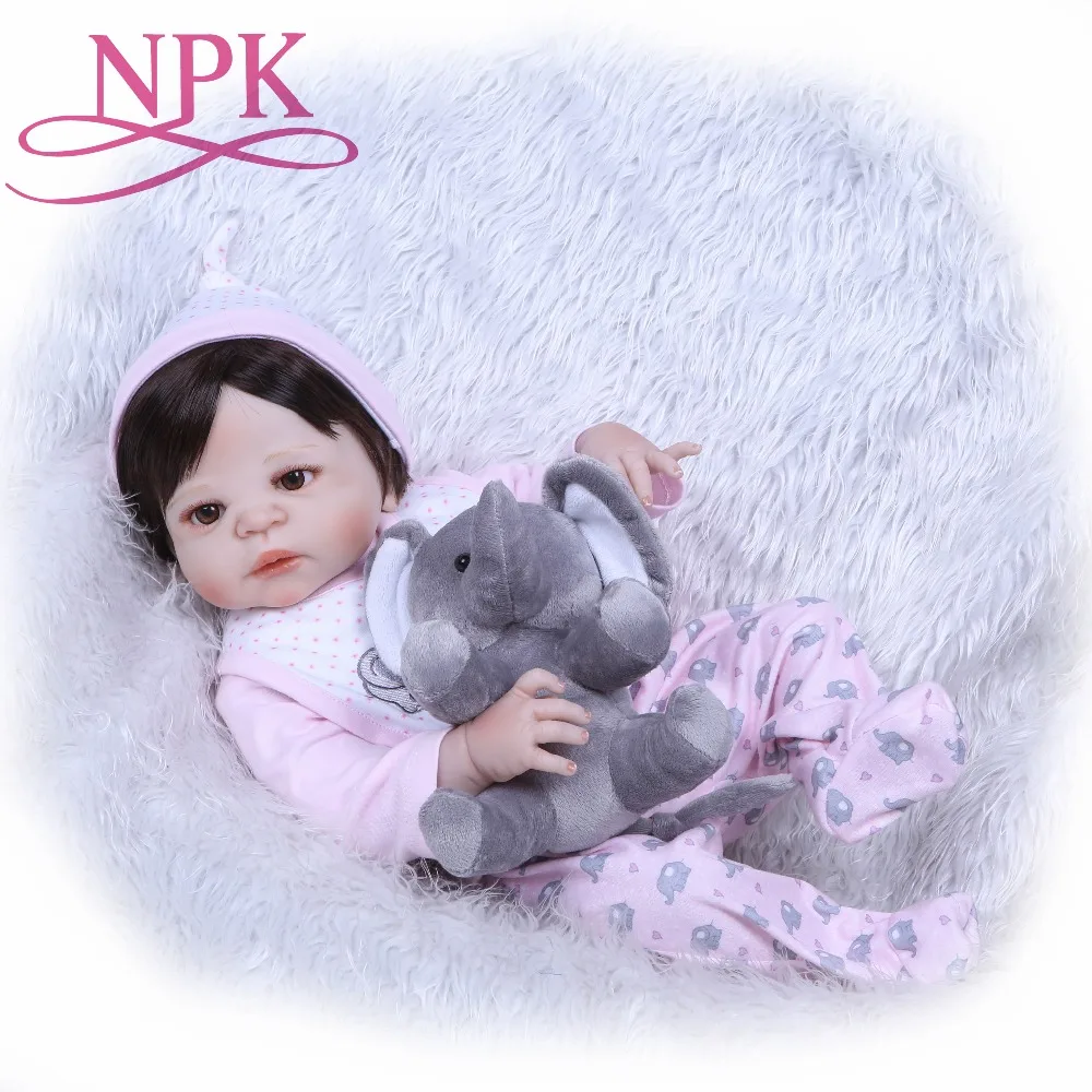 

NPK 22" reborn dolls full body silicone reborn babies wig hair realistic girl bebe alive reborn bonecas kids bithday gifts toys