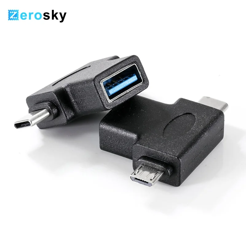 3 в 1 USB 0 Micro Type C OTG адаптер конвертер для Xiaomi Samsung телефонов Android|Переходники и