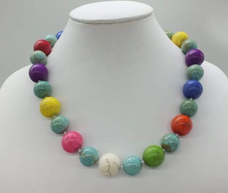 

Free Shipping, 15/18mm Mixed Color Classic Turkish Stone Necklace, 50CM