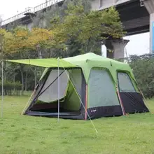 1pcs Automatic Alumunum Pole 3 4 person double layer outdoor 1 living rooms and 1hall family