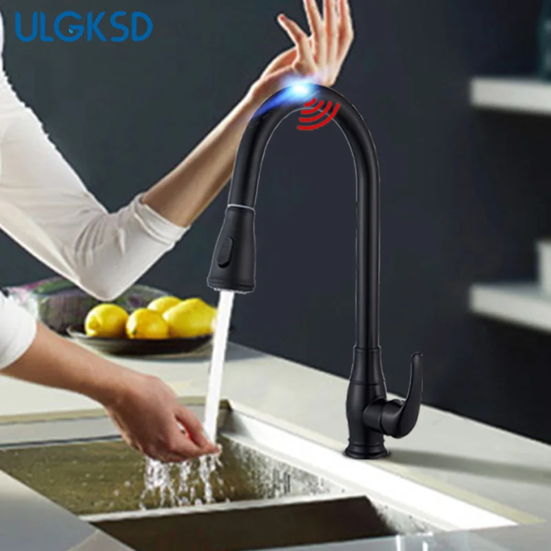 

ULGKSD Kitchen Faucet Pull Out Sensor Stainless Steel Sensitive Touch Control Faucet For Kitchen Touch Sensor Kitchen Mixer Tap