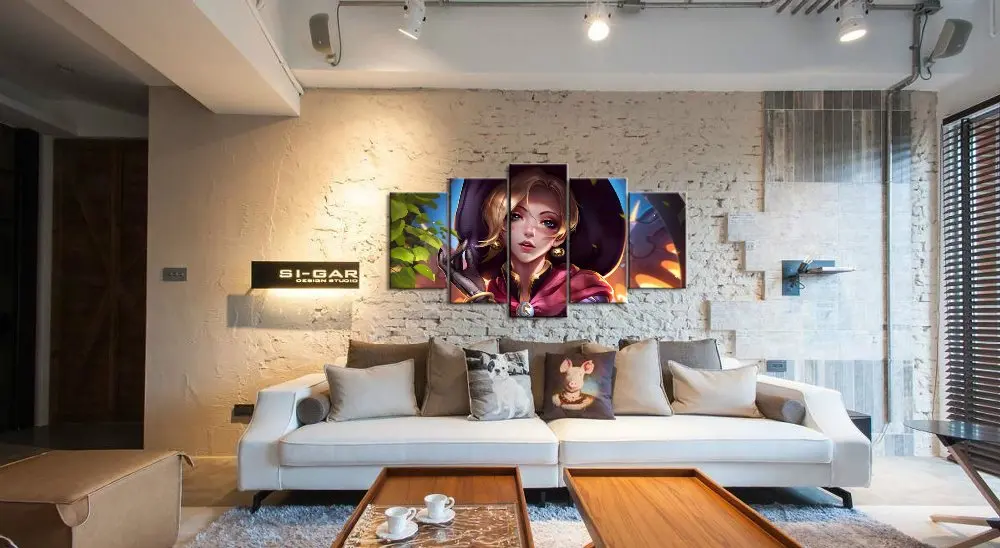 Califromnantes Comprar 5 Panel Overwatch Mercy Juego Lienzo