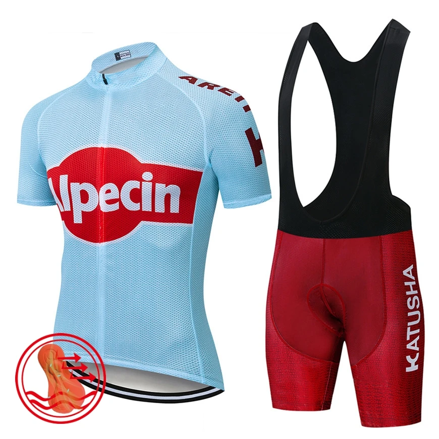 

Cycling Jersey Summer Team Katusha alpecin Short Sleeve set Clothing Ropa Ciclismo Cycling Clothing Sports Suit white/red