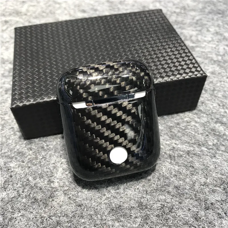 

Dust Plug Fitted Case for Apple AirPods Earphone Case Skin Cover Real Carbon Fiber Cases Ultra Thin Protector for AirPods