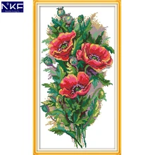 NKF букет цветов Счетный набор вышивки крестиком набор для шитья 11CT 14CT китайский узор вышивки крестиком для домашнего декора