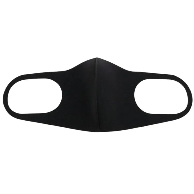 

Summer Unisex Solid Black Color 3D Washable Sponge Mouth Mask Hip-Hop Outdoor Cycling Anti-Dust Reusable Face Earloop Respirator