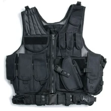 Новые ТАКТИЧЕСКИЕ AIRSOFT ПЕЙНТБОЛ ОХОТА БОЕВОЙ ЖИЛЕТ С КОБУРОЙ ЧЕХОЛ ЧЕРНЫЙ SWAT Полиция Тактический Военный СЦЕНАРИЙ ЖИЛЕТ Пистолет И
