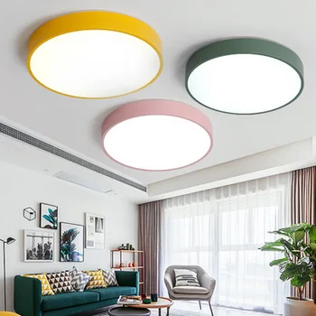 

luminaires plafonnier salon LED Ceiling Light 5cm Nordic Modern Ultra Thin Bedroom Ceiling Lamp Living Room 30cm Macaron Lamp
