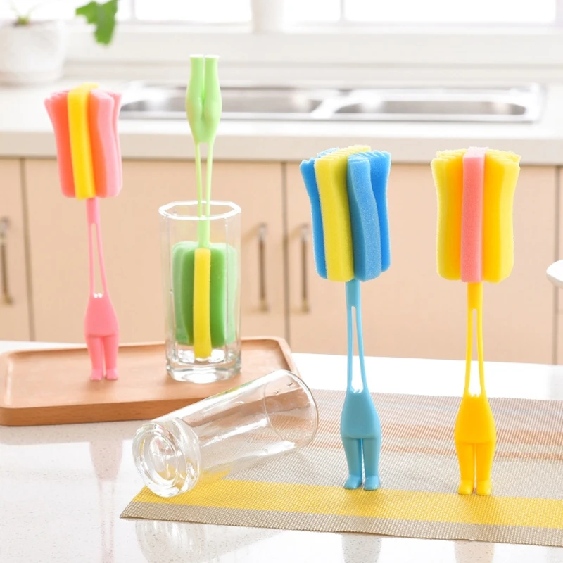

Standable Sponge Bottle Brush Baby Feeding Milk Bottle Cup Glass Cleaner Washing Kitchen Cleaning Tools
