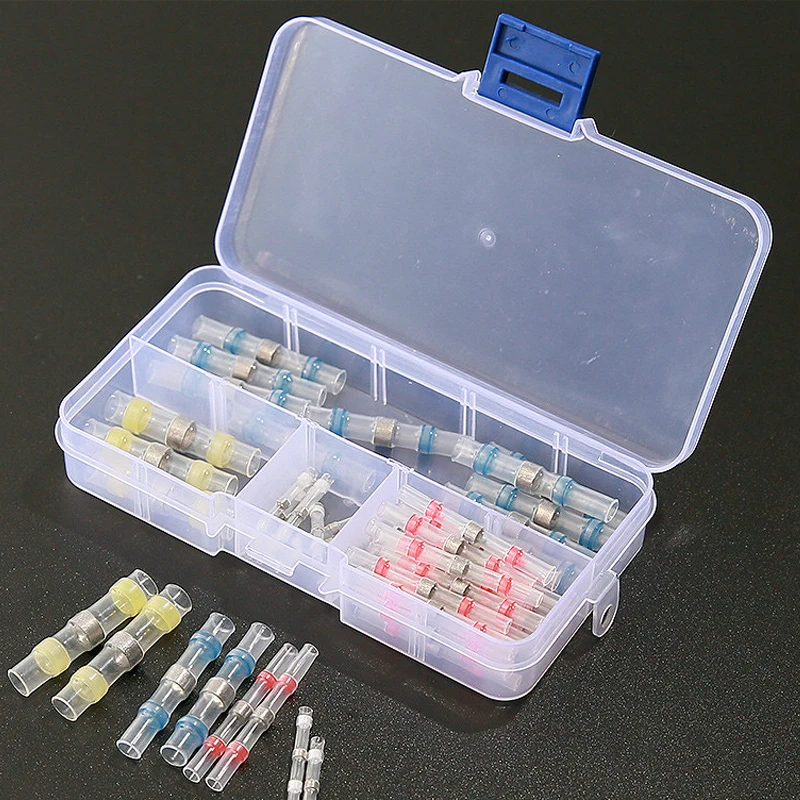 

50Pcs Electrical Wire Connectors Insulated Solder Sleeve Tube Heat Shrink Sorder Terminal Waterproof Butt Connectors Kit