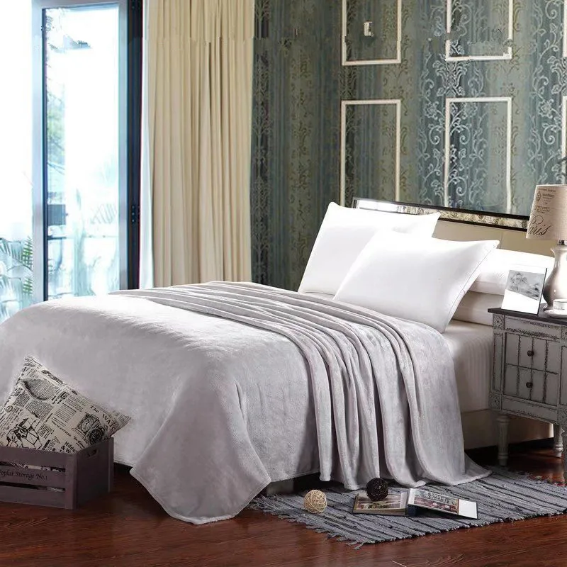 

Spring Flannel Blanket Winter Warm Soft Bedsheet Home Textile Solid For Sofa Bed Throws Home Decor for Baby Pets 2A0329
