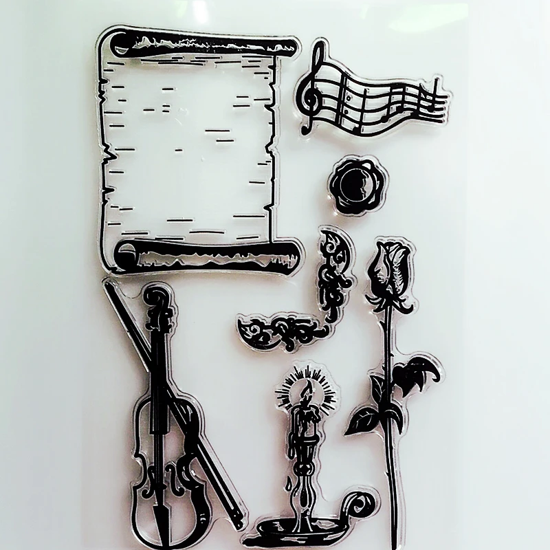 

YLCS274 Piano Silicone Clear Stamps For Scrapbooking DIY Album Paper Cards Making Decoration Embossing Rubber Stamp 11x16cm