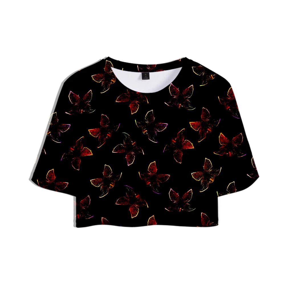 

Stranger Things 3D Printed Women Crop Tops Fashion Summer Short Sleeve T-shirt 2019 Hot Sale Casual Streetwear Girls T shirt