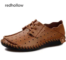 2019 Men Casual Shoes Real Leather Summer Breathable Holes Flat Shoes for Men Sandals Soft Driving Shoes Lace Up Loafers Size 50 цена 2019 Men Casual Shoes Real Leather Summer Breathable Holes Flat Shoes for Men Sandals Soft Driving Shoes Lace Up Loafers Size 50 цены онлайн
