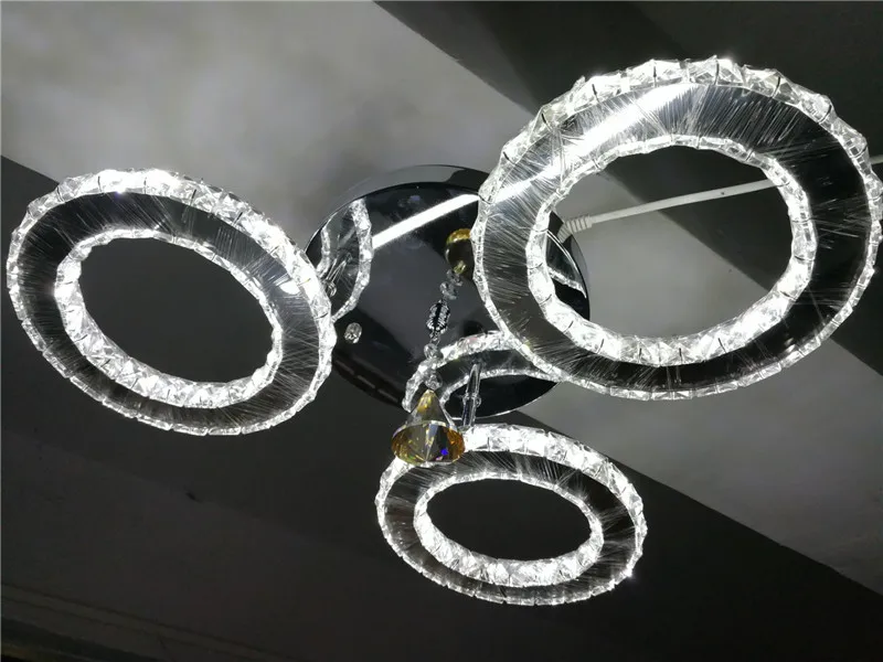 Lustre de Teto Lâmpada do Teto para Bedroon Cristal Iluminação Anéis Moderno 30 w Led Lustres Luminaria Plafond Luminárias 3 15 High Quality home lighting