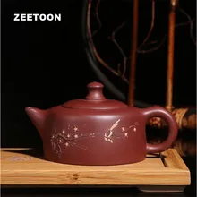 170 мл подлинный исинский Чайник Китайский здоровье фиолетовая Глина чайник мастер ручной работы чайный набор кунг-фу ручная роспись Слива Тянь Цзи горшок