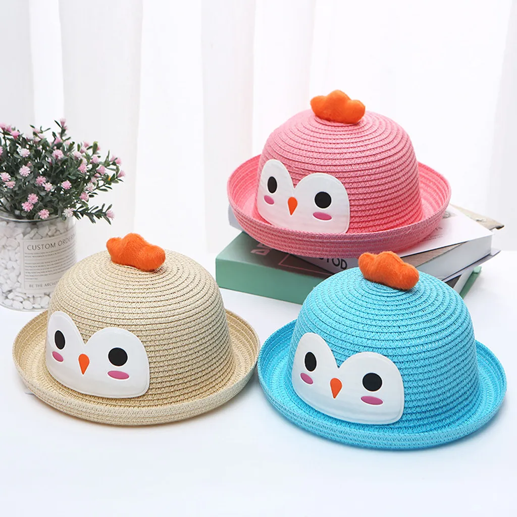 

Kids Baby Hat Cap Children Breathable Cartoon Hat Ears Straw Sun Protection Hats czapka wiosna dla dzieci zonnehoed baby HOOLER