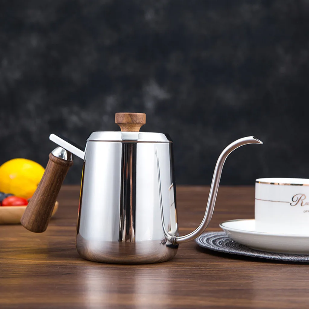350/600ml Stainless Steel Coffee Pot Long Gooseneck Narrow Coffee